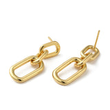 Gold Chain Link Dangle Studs