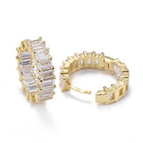 Baguette Pave Hoops