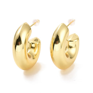 Gold C Shape Chunky Hoops