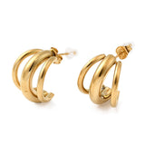 Triple Hoop Stud Earrings