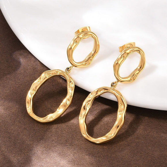 Olive Ovals Dangle Earrings