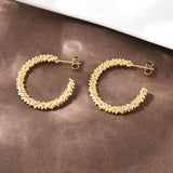 Woven Texture Gold Hoop Earrings