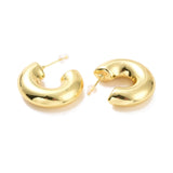 Gold C Shape Chunky Hoops