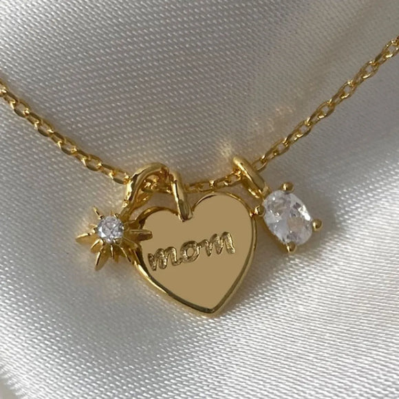 MOM Heart & Charm Necklace