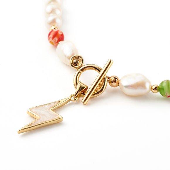 Beaded Necklace with Cross & Angel Charm — Carolee's