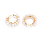 Natural Pearl Hoop Earrings