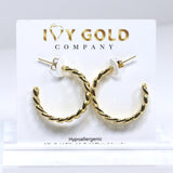 Gold Chain Link hoops, Curb link, gold link hoops, 18k gold plated Hoops, medium size hoops, hoop earrings