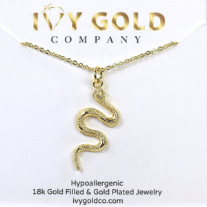 Gold Snake Necklace, Gold Serpent Necklace, Gift for Her, Dainty Necklace, Gold Snake Charm Necklace ,Jewelry for Women, Gold Serpent charm
