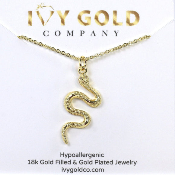 Gold Snake Necklace, Gold Serpent Necklace, Gift for Her, Dainty Necklace, Gold Snake Charm Necklace ,Jewelry for Women, Gold Serpent charm